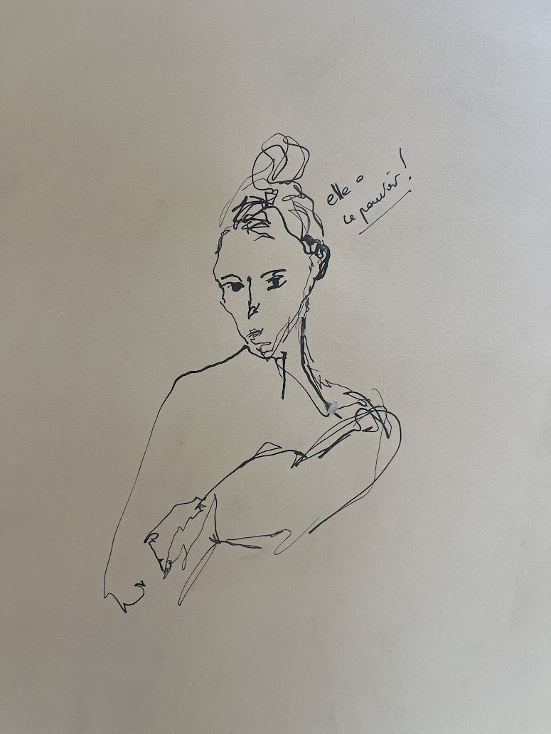 Dessin réalisé pendant la performance