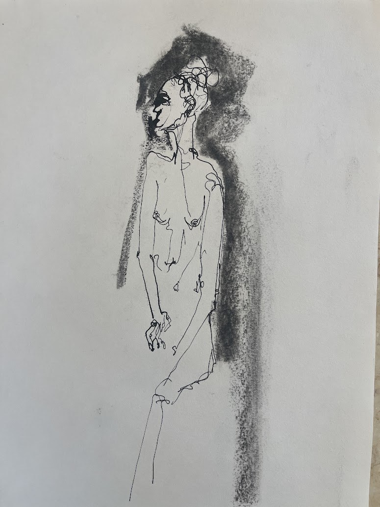 Dessin réalisé pendant la performance