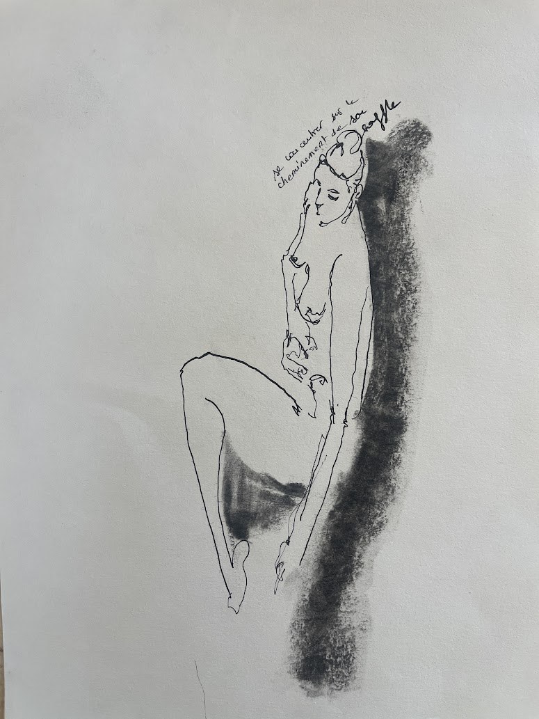 Dessin réalisé pendant la performance