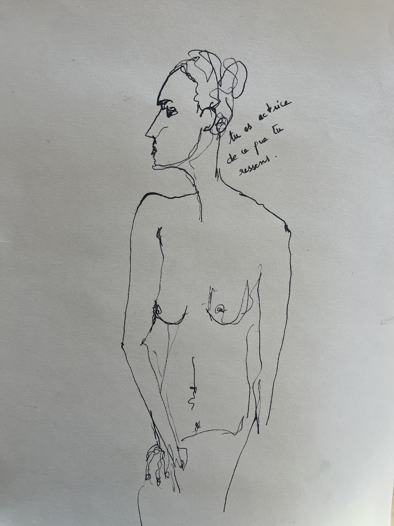 Dessin réalisé pendant la performance