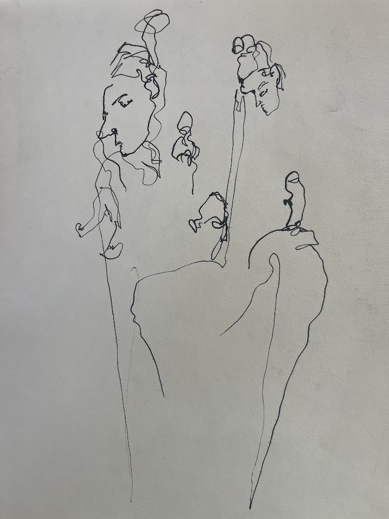 Dessin réalisé pendant la performance