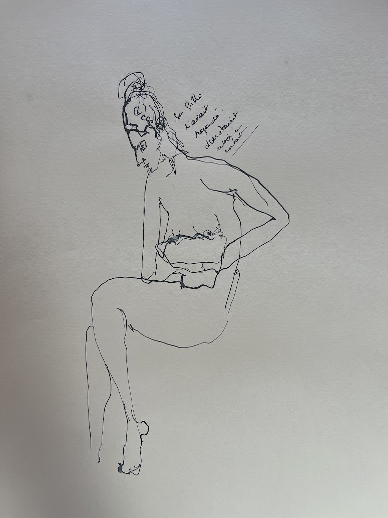 Dessin réalisé pendant la performance